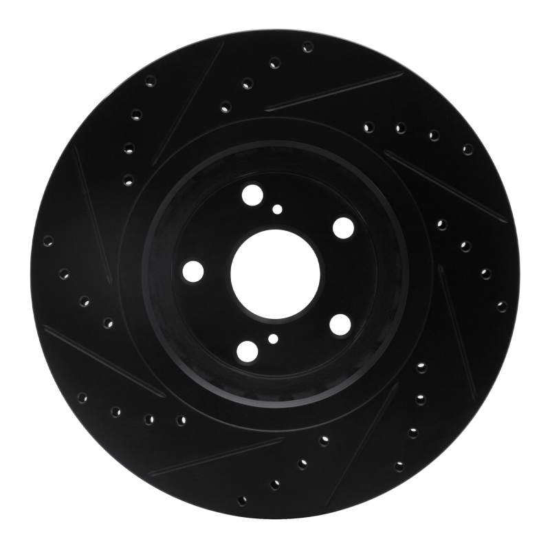 Lexus RX350 Brake Rotor (1) - Front Right - R1 Concepts - Drilled & Slotted - Black - `08-`21